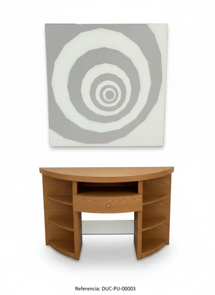 [DUC-PU-0003] CÓMODA Y ESPEJO CHAPA FRESNO COLOR NATURAL