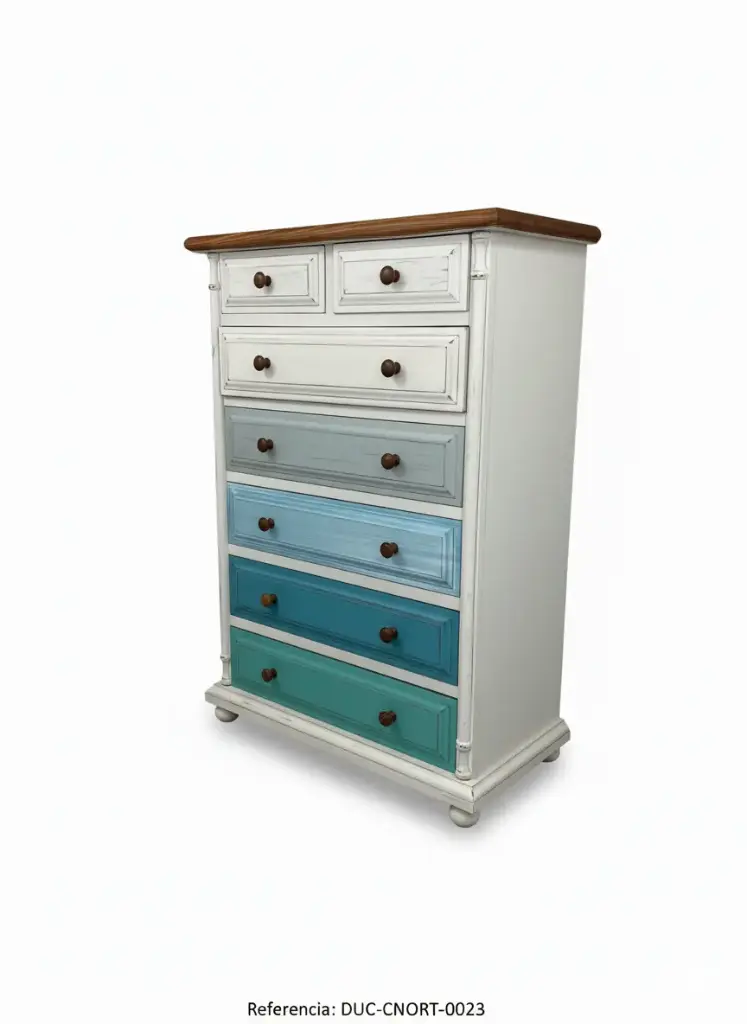 [DUC-CNORT-0023] CHIFONIER CAJONES COLORES AZULES Y BLANCO
