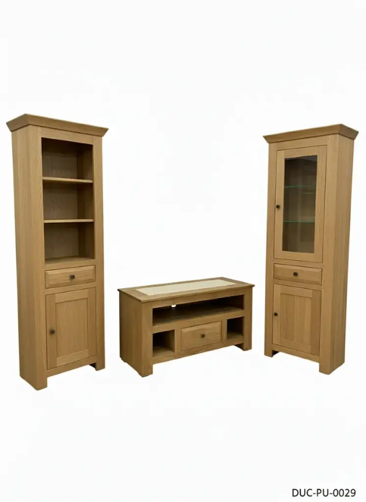 [DUC-PU-0029] COMPOSICIÓN MODULOS MACIZO DE ROBLE (VITRINA, ESTANTE, ESTANTERÍA)