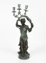 CANDELABRO BRONCE CON FIGURA FEMENINA
